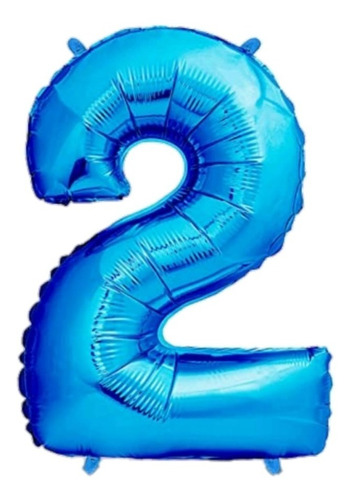 Globos De Numeros Metalizados De 70/80cm Azul X1 Unidad