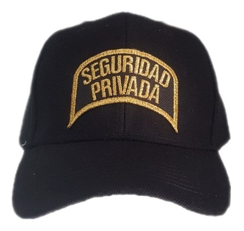 Gorra Negro De Gabardina Con Bordado Seguridad Privada