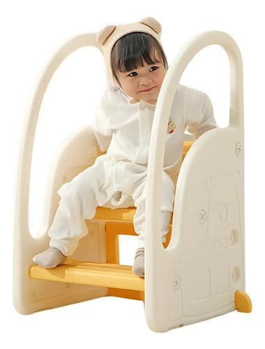 Mini Escalera Para Niños Taburete Multifuncional Color Blanco