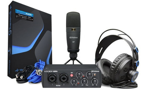 Kit Interface Presonus Audiobox 96 Studio Com Fone E Mic