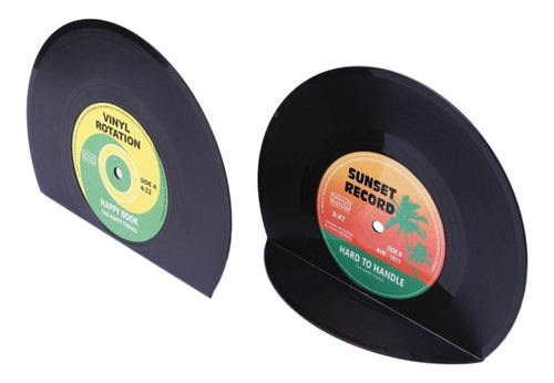 Sujetalibros Para Discos De Vinilo Retro, 1 Par, Aspecto Vin