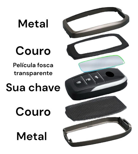 Qc Funda Llave Toyota Hilux Llavero Sw4 Rav4 Srx Premium