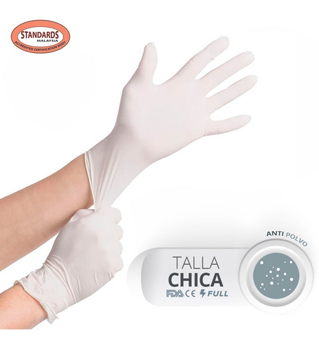 Imagen 2 de 8 de Guantes Latex Exploración Examinación Uso Médico Sin Polvo