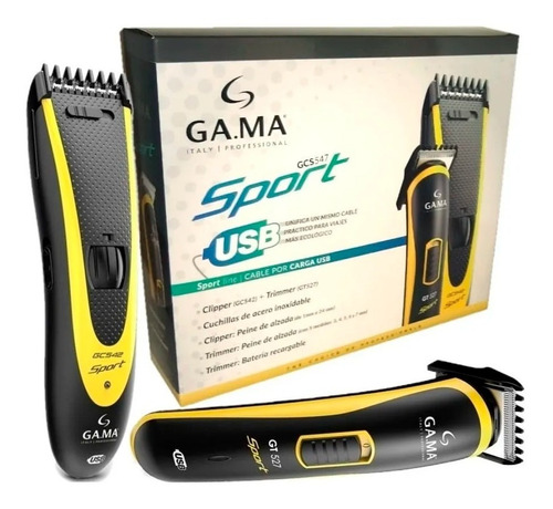 Maquina Corta Pelo Gama Gcs547 Sport Usb + Trimmer Barba