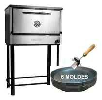 Comprar Horno Pizzero 6 Moldes Depaolo Acero + Pizzeras + Gancho