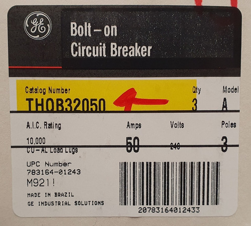 Pastilla Termomagnética General Electric Thqb 32050