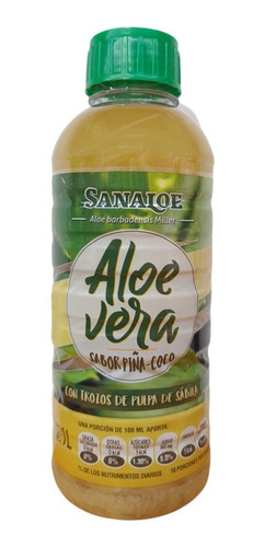 Aloe Vera Sabor Piña Coco Con Trozos De Pulpa De Sábila 1lt