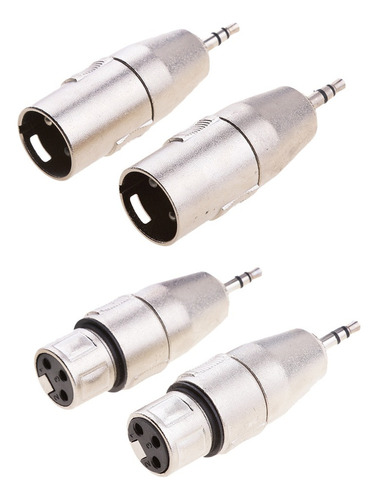 Adaptador De 3 Pines Mini Macho Trs A Xlr De 3,5 Mm, 4 Pieza