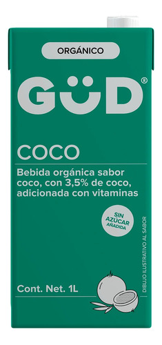 Leche De Coco Orgánica Sin Azúcar Gud 1 L