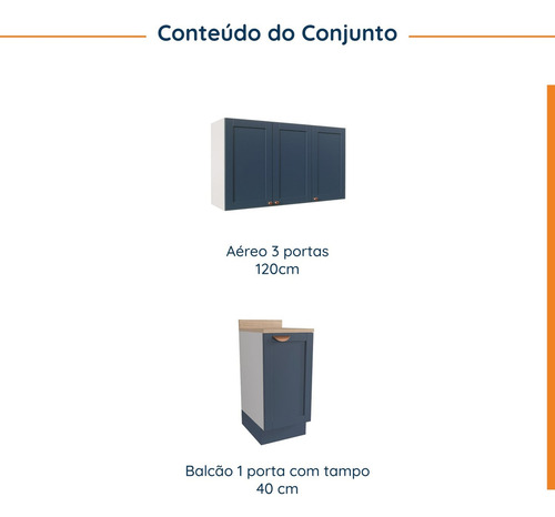 Lavanderia Modulada 2 Peças 1 Armário Aéreo 3 Portas 1