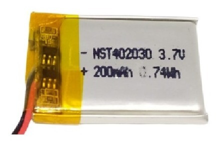 Imagen 2 de 3 de Batería De Litio 402030 3.7 V 200mah 402030 20x30x4mm