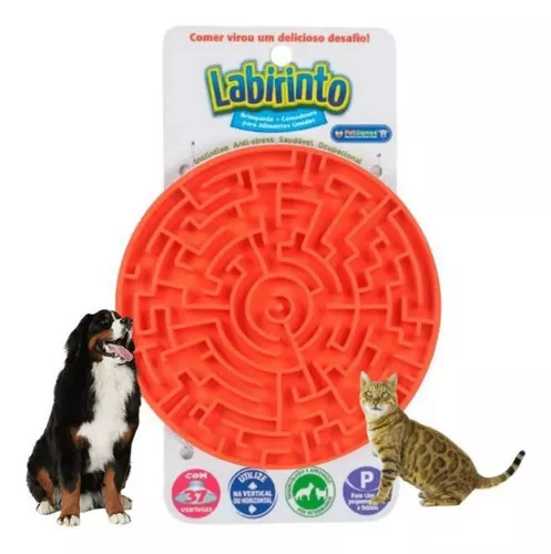 Brinquedo interativo Labirinto Pet Games Comedouro Lento Pet Tapete de  lamber com ventosa para cachorro e gato