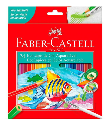 Lápis De Cor 24 Cores Aquarelavel Faber Castell