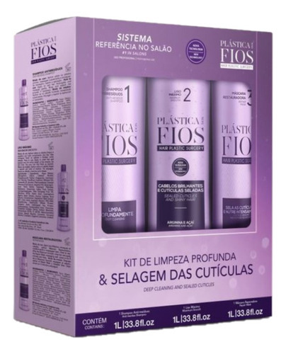 Kit Cadiveu Plastica Dos Fios Profissional - 3 X 1 Litro