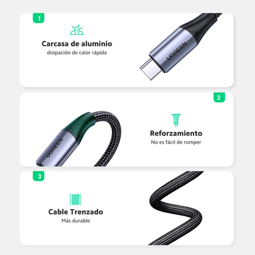 Cable C A C Thunderbolt Ugreen Carga Rapida 240w Video Datos