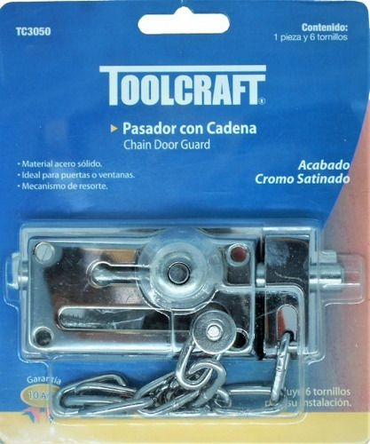 Pasador Con Cadena Toolcraft Tc3050 Acabado Cromo Satinado