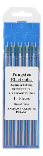10 Electrodos De Tungsteno Puro Punta Verde Para Ac Tig