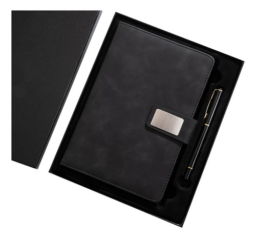 Cuero Pu Libreta De Pasta Dura Con Pluma Y Caja De Regalo