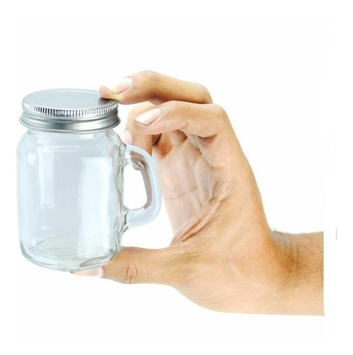 12 Tarros Mason Mini Liso Con Tapa 100ml