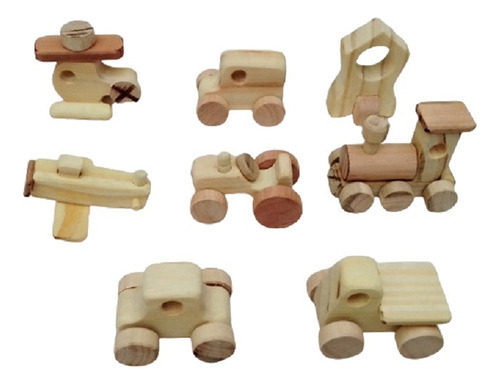 8 Mini Autitos Madera Artesanales /souvenir/regalo