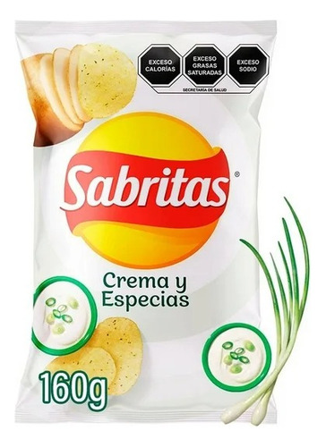 Botana 3 Pzas Papas Fritas Sabritas Sabor Crema Y Especias 1