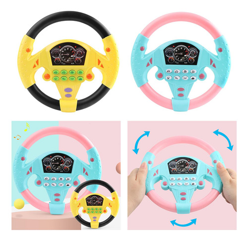 Volante De Simulación Con Música De 20cmx5cmx20cm Amarillo