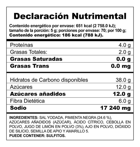Sazonador Pimienta Con Limón 350 G Mccormick