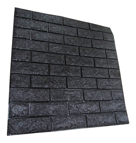 Revestimiento Pared Adhesivo 3d Ladrillo Negro Pack X 10