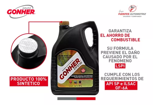 Aceite Motor 5w30 Sintetico Gonher Prime A Gasolina 5l