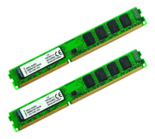 Imagem 1 de 3 de Memória Pc Desktop Kingston 8gb (2x4gb) Ddr3 1600 Kvr16n11