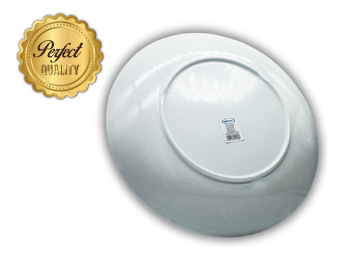 Plato Blanco Circular De Melamina Resistente Antideslizantes