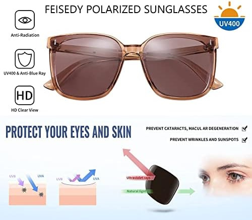 Feisedy, Gafas De Sol Polarizadas Vintage De Gran Tamaño Par