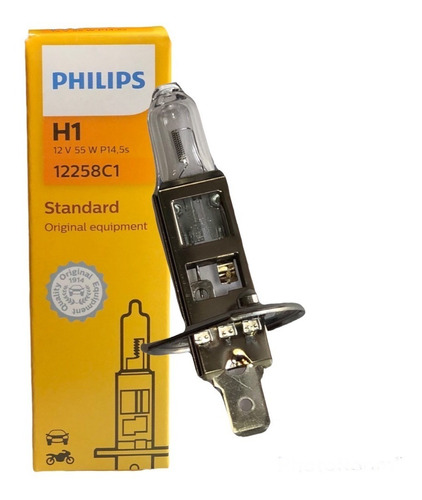 Lámpara Philips H1 Para Auto Luz Alta Faro Auxiliar 12v 55w