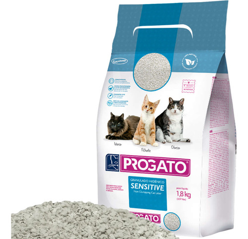 3x Areia Granulado Higiênico Para Gato Progato Sensitive