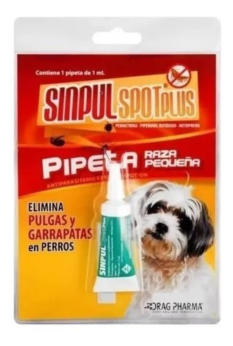 Pipeta Antigarrapata Sinpul Spot Plus Raza Pequeña Hasta 5kg