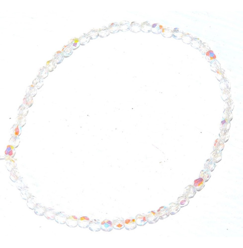 Set: Collar Pulsera Y Aretes  Cristal Checo Transparente 4mm