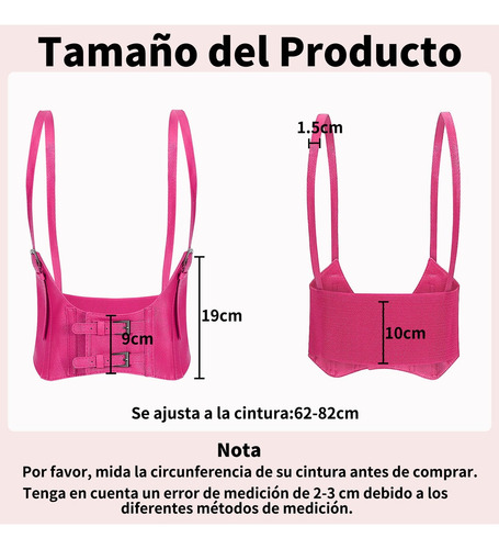 Cinturón Mujer Pu Ajustable Hebilla, Corsé Dama Genérica Rojo Único