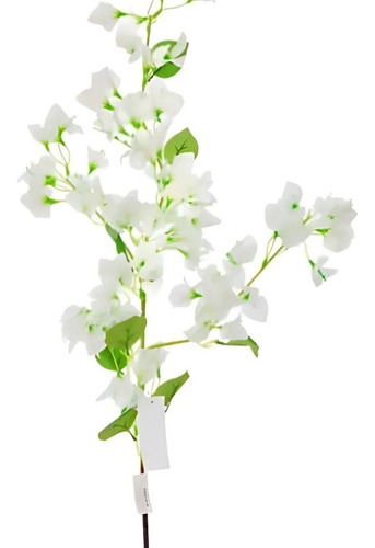 1 Uni Haste De Flor Bougainville Decoração Artificial 105cm Cor Branca