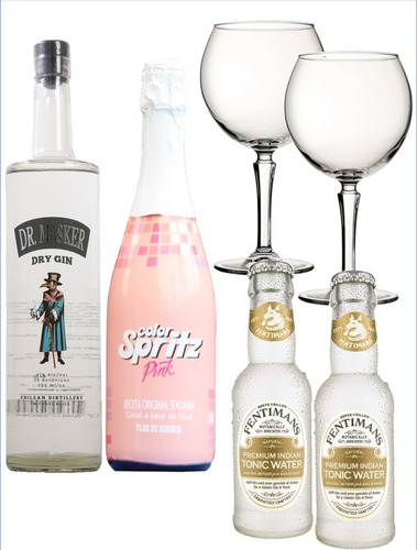 Dr. Pink: Gin Dr. Masker, Pink Spritz, 2 Copas Y 2 Tónicas