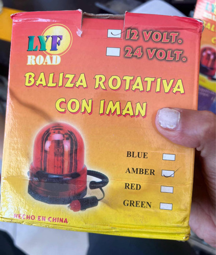 Baliza Rotativa Con Imán 12volt Naranja Ámbar