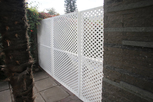 Imagen 4 de 5 de Enrejado Treillage Pvc 1,2x2,4 Mts Rombo 7,8cms Blanco Dvp