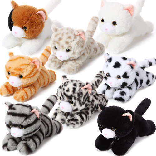 8 Piezas De Animales De Peluche De Gato De 8 Pulgadas, Suav.