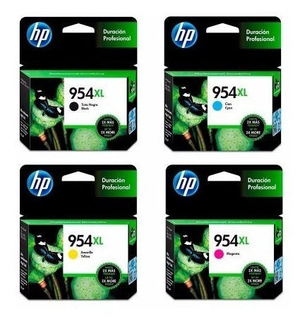 Combo Cartucho Hp 954xl Negro + 3 Hp 954xl Color Orig Ctas