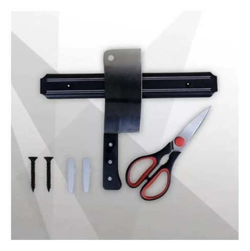Barra Imantada Soporte Porta Cuchillos Imán Magnética 55 Cm Color Negro