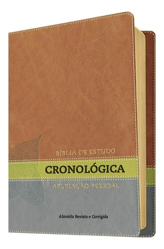 Bíblia De Estudo Cronológica E Aplicação Pessoal | Letra Normal | Luxo | Tarja Verde Com Caixa