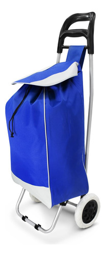 Carrito De Compras Plegable Con Ruedas Metálico Azul