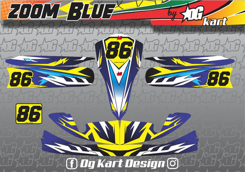 Kit Calcos Karting Laminadas Brillante - Zoom