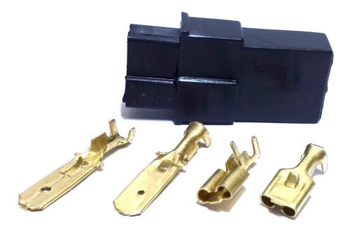 30 Kits Conector 2 Vias Com Terminais De 6,3mm Plug Caixa
