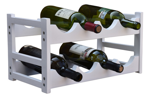 Cava De Vino 100% Madera Para 8 Botellas Hogare | Funcional Blanco