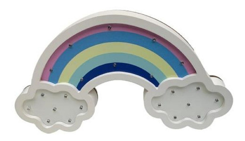 Figura En Madera, Lady Pia, Con Luz Led, Arco Iris